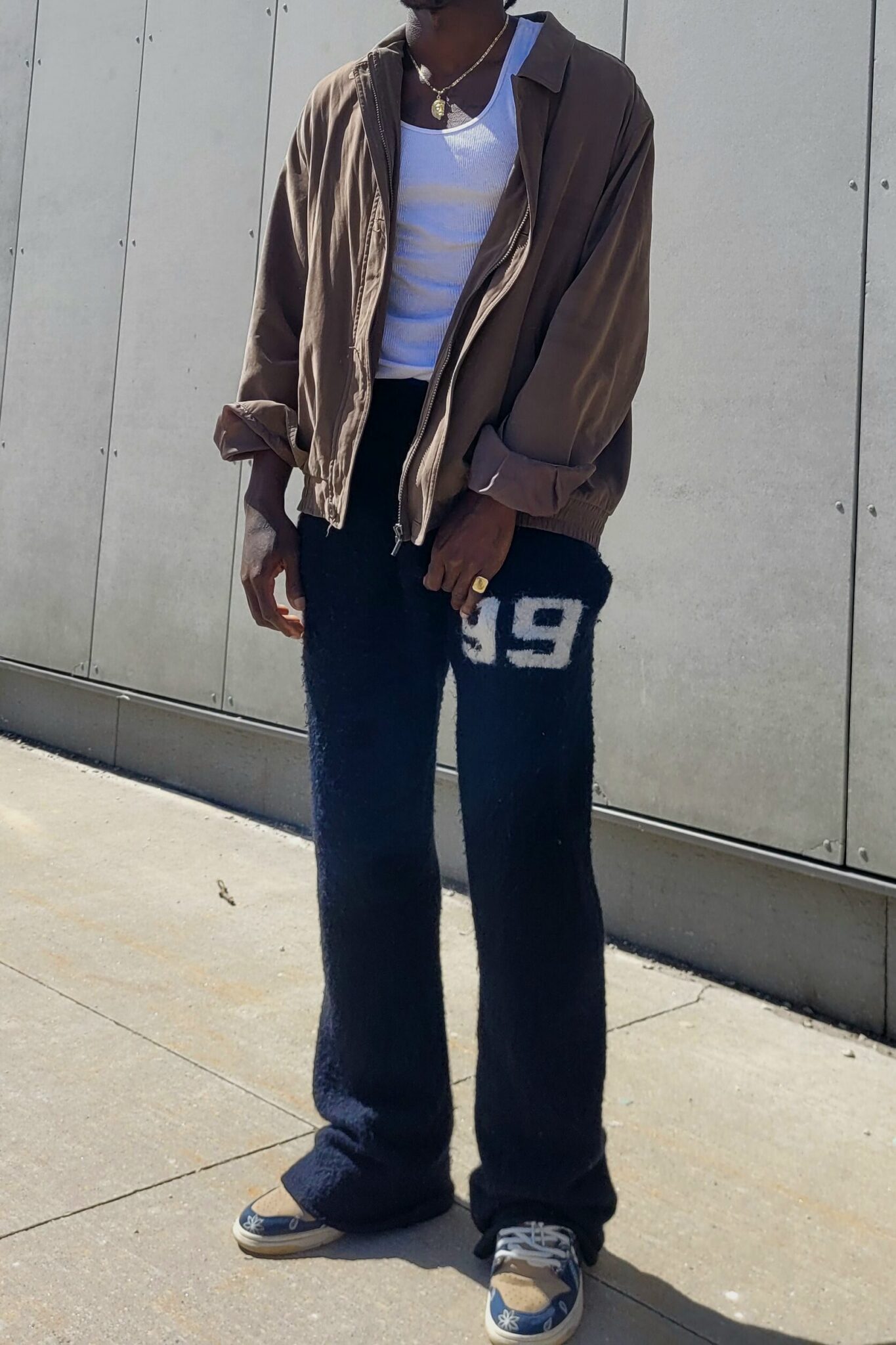 Male streetwear and flare pants