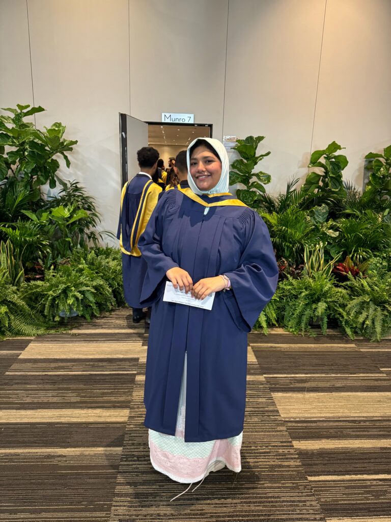 Amatullah at her graduation ceremony.