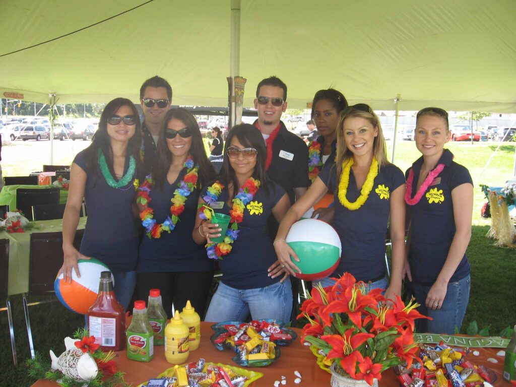A group of people at the Humber College Orangeville campus orientation in 2008.