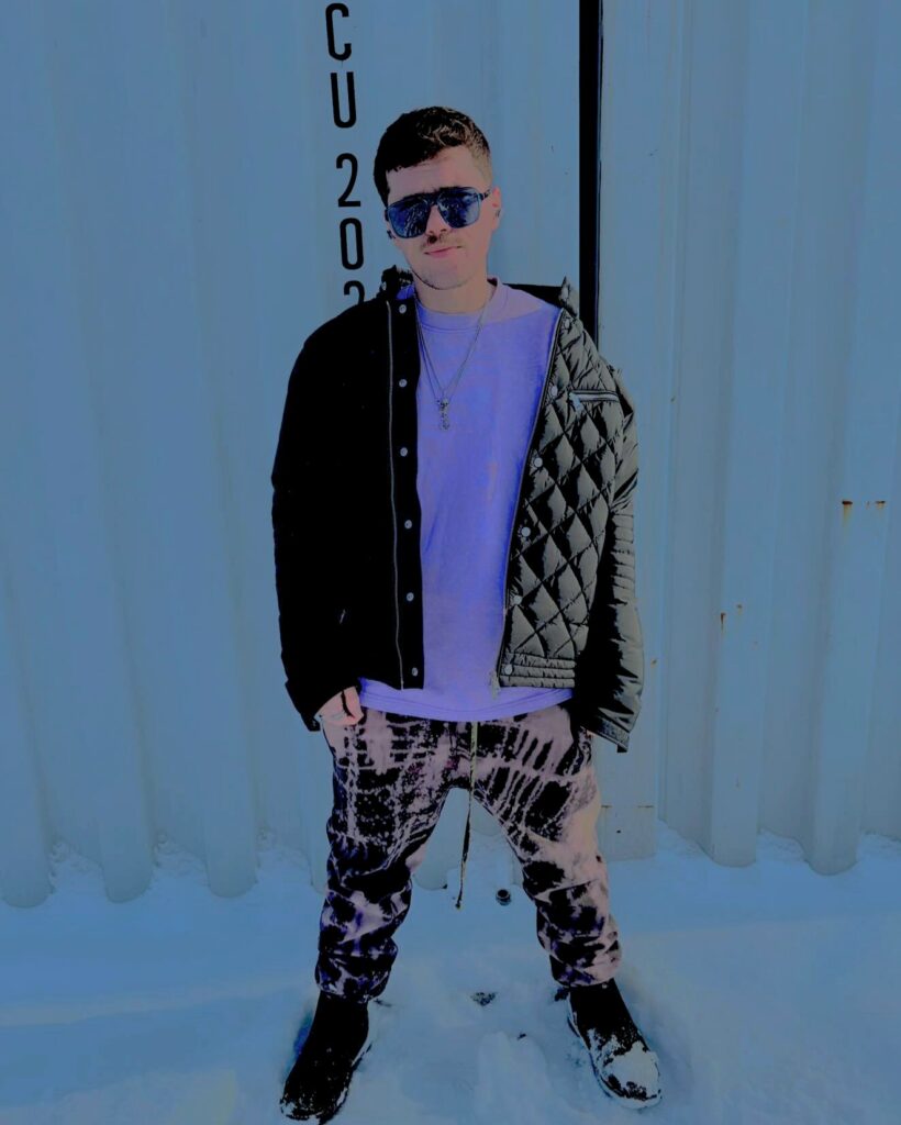 Fashion student wearing luxury clothes.