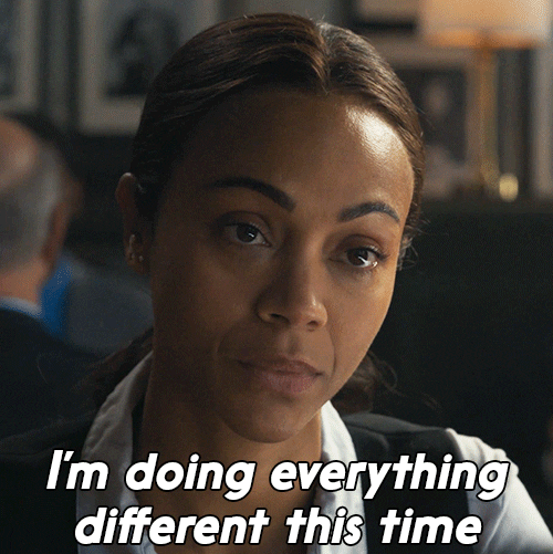 A woman saying, "I'm doing everything different this time."