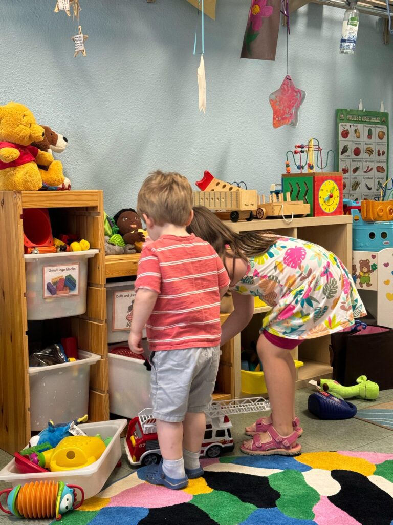 Kids playing with toys.