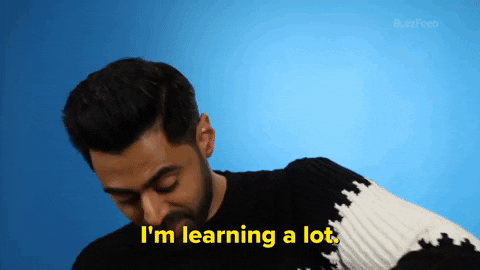 A man is saying the words "I'm learning a lot today."