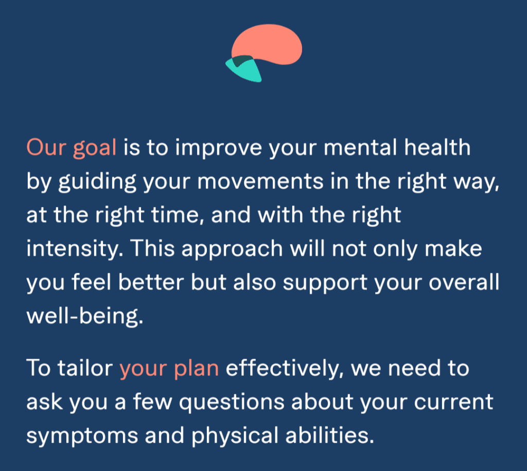 The Rhea mission statement when entering the app for the first time. 