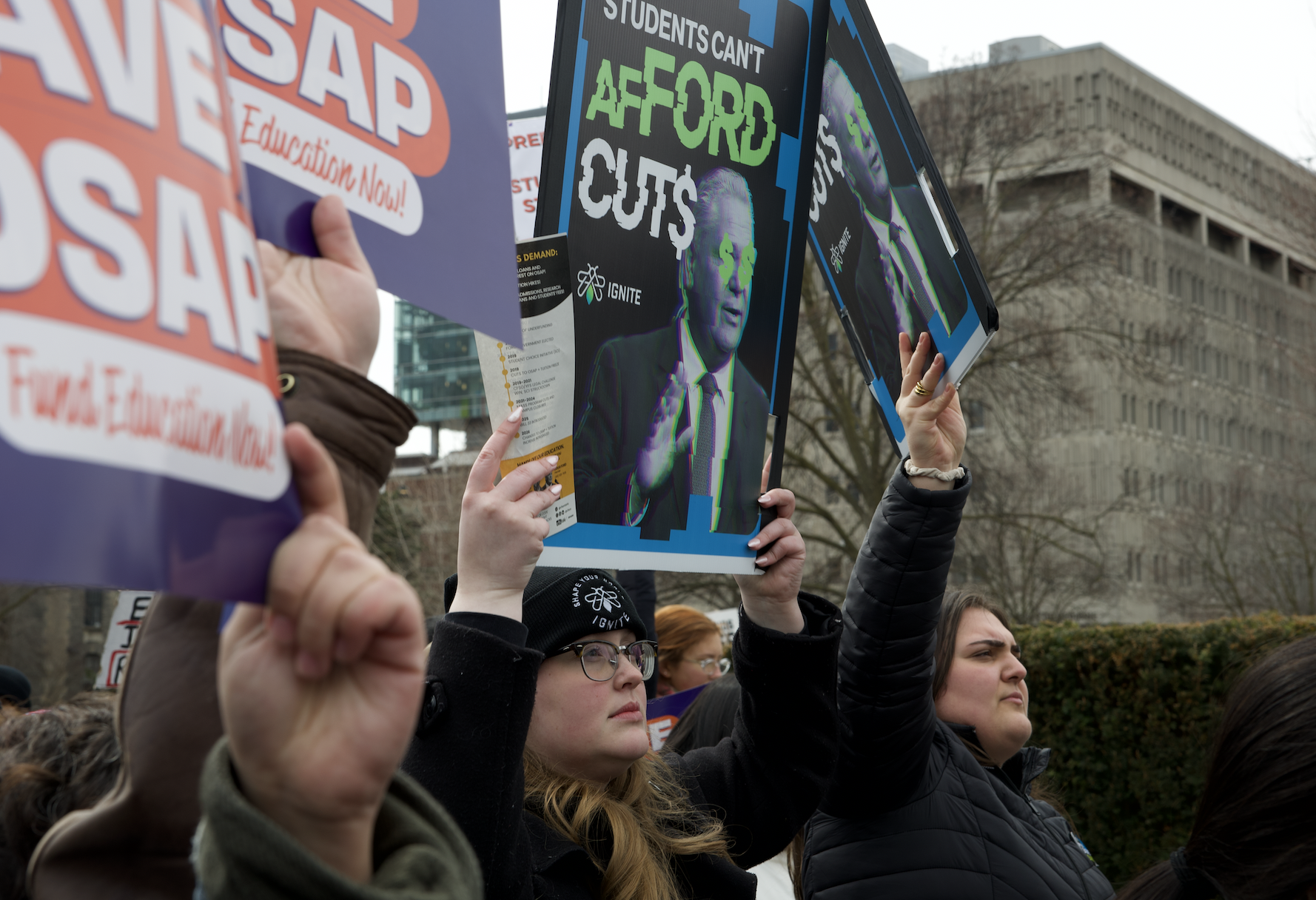 Image of Emily at the OSAP protest