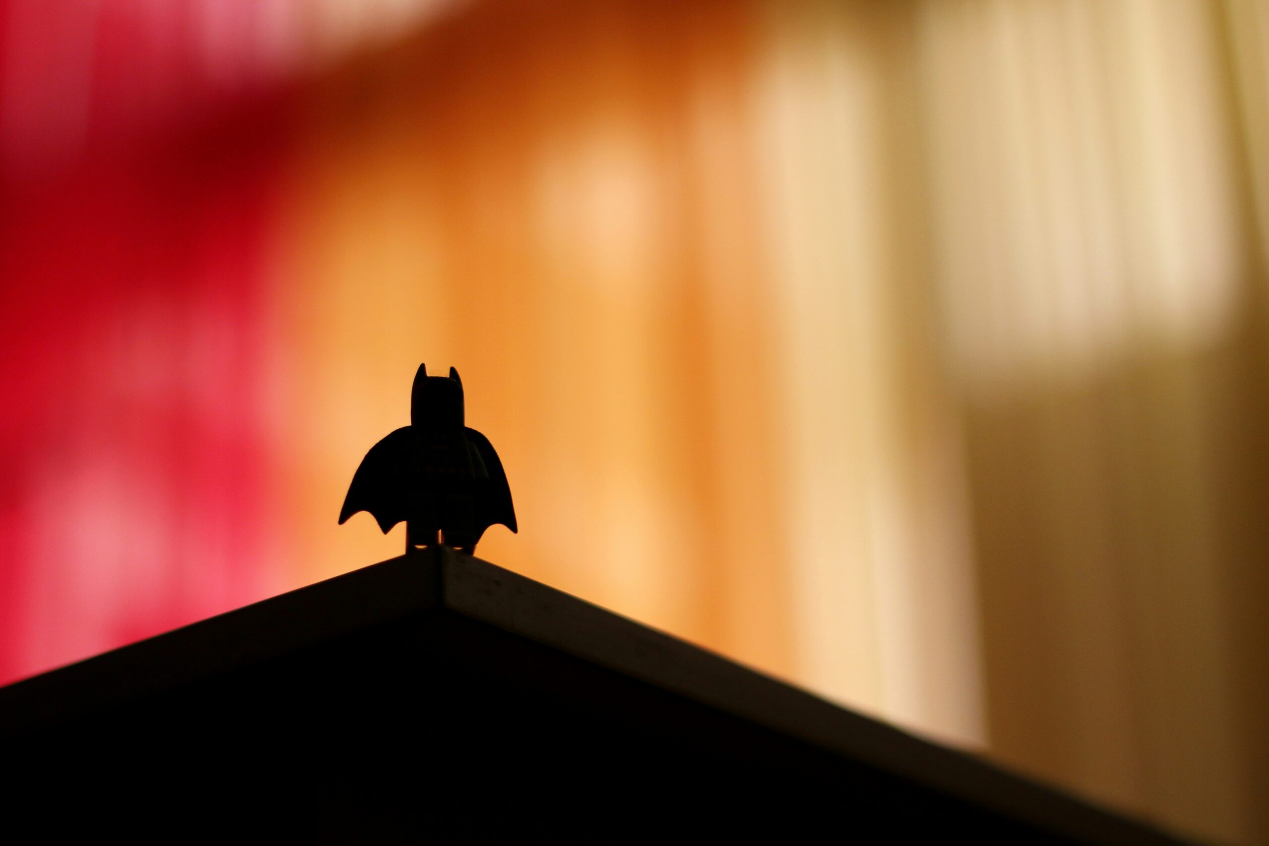 silhouette of lego batman