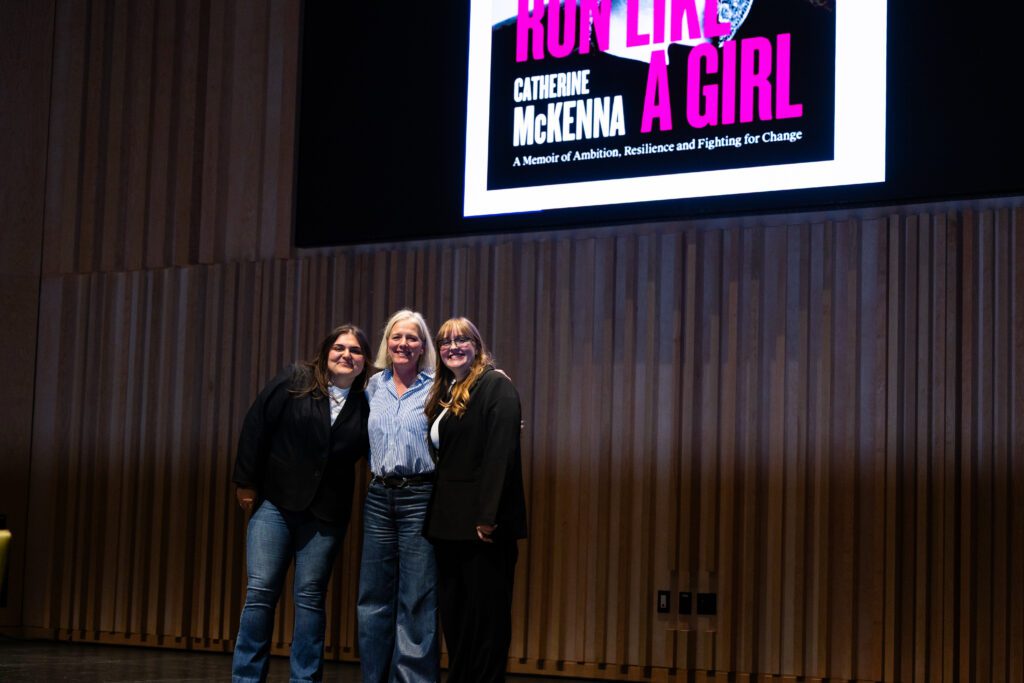 A group photo with Catherine McKenna and IGNITE studetn advocates: Selena Ferreira and Emily Edwards