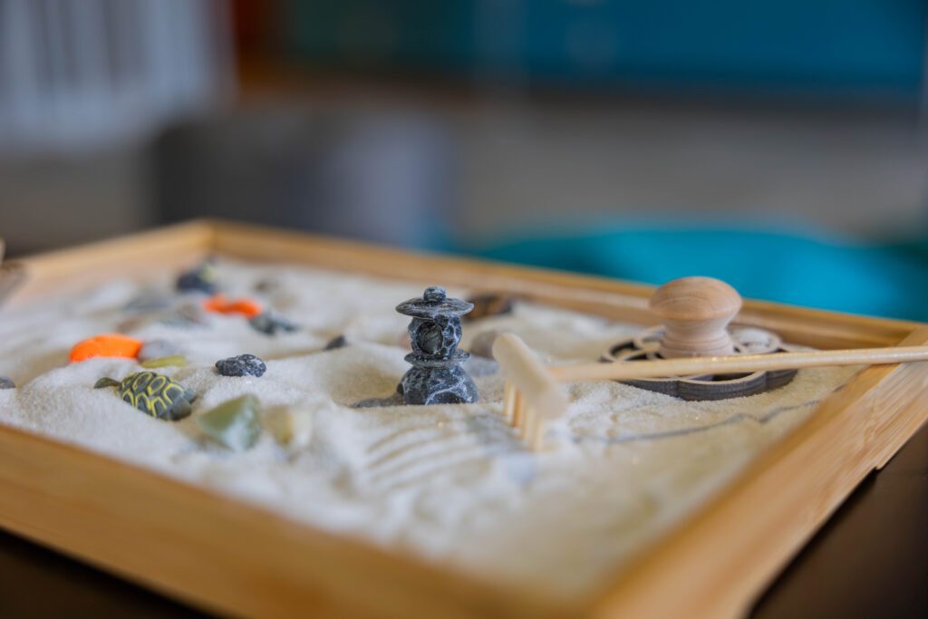 A mini meditation garden.
