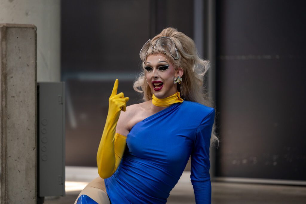 Photo of a drag queen performing