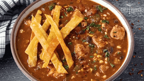 Tortilla and chicken soup.