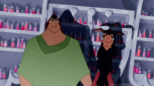 two cartoon characters shrugging in confusion
