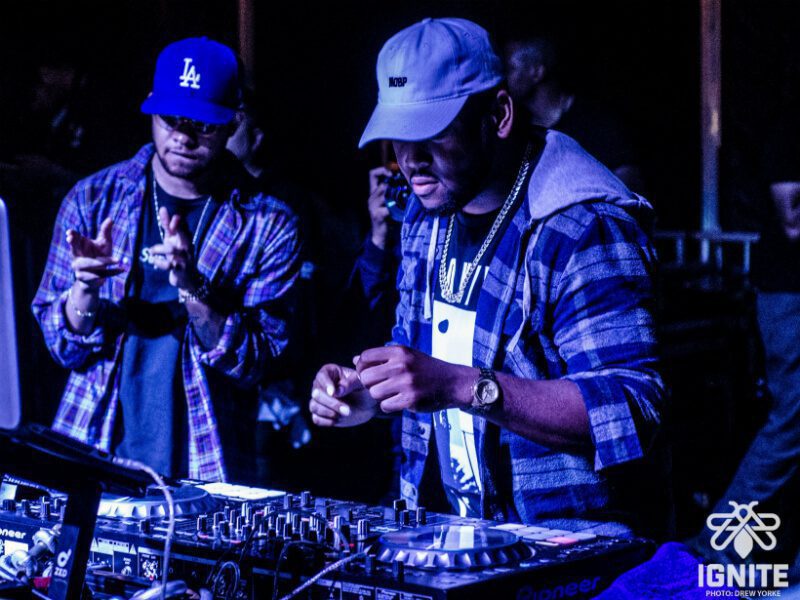 IGNITE Frosh 2016- Boi-1da and friend working the dj board onstage