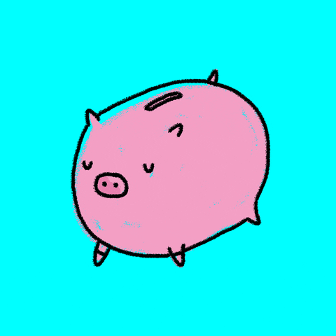 A piggy bank exploding with money. 
