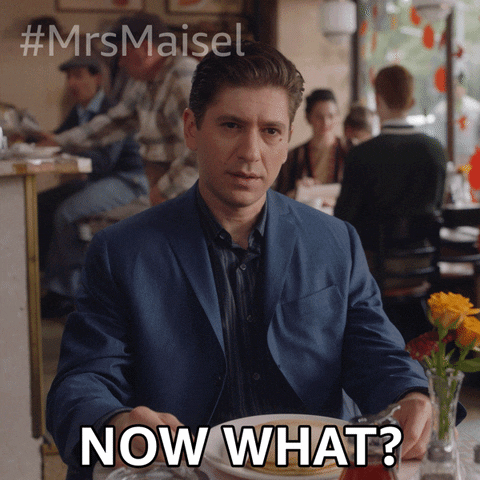 A man dressed in a blue suit is saying "Now what?" (Need or Greed)

Season 4 Reaction GIF 