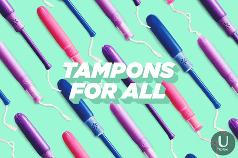 Animation of moving tampons with