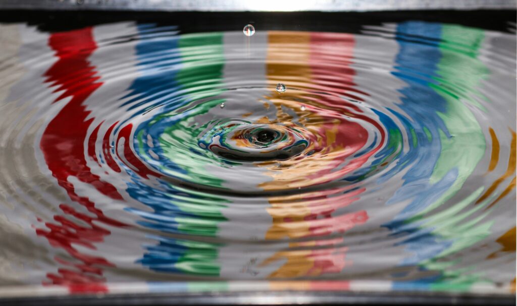 A closeup shot of a ripple effect in water
