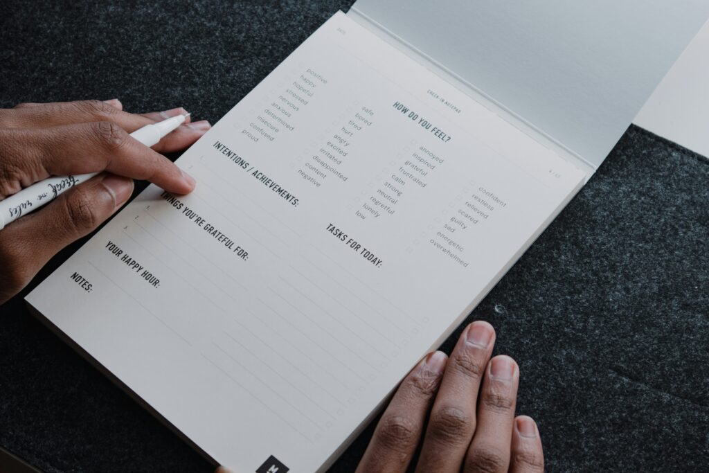 A habit tracking note book