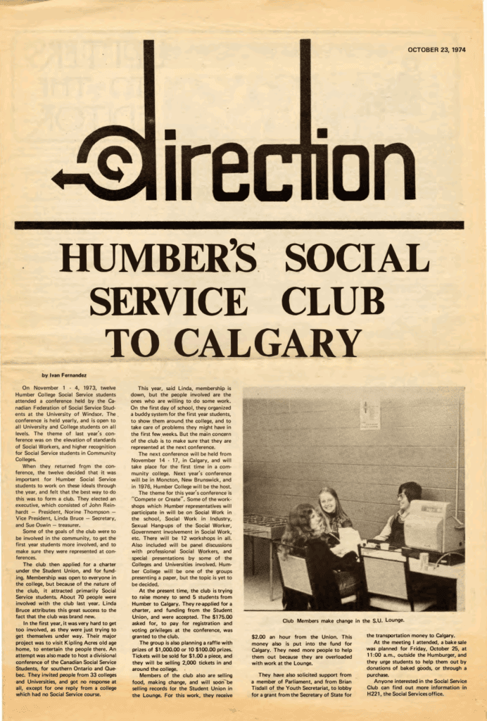Cover of the student newspaper Direction.