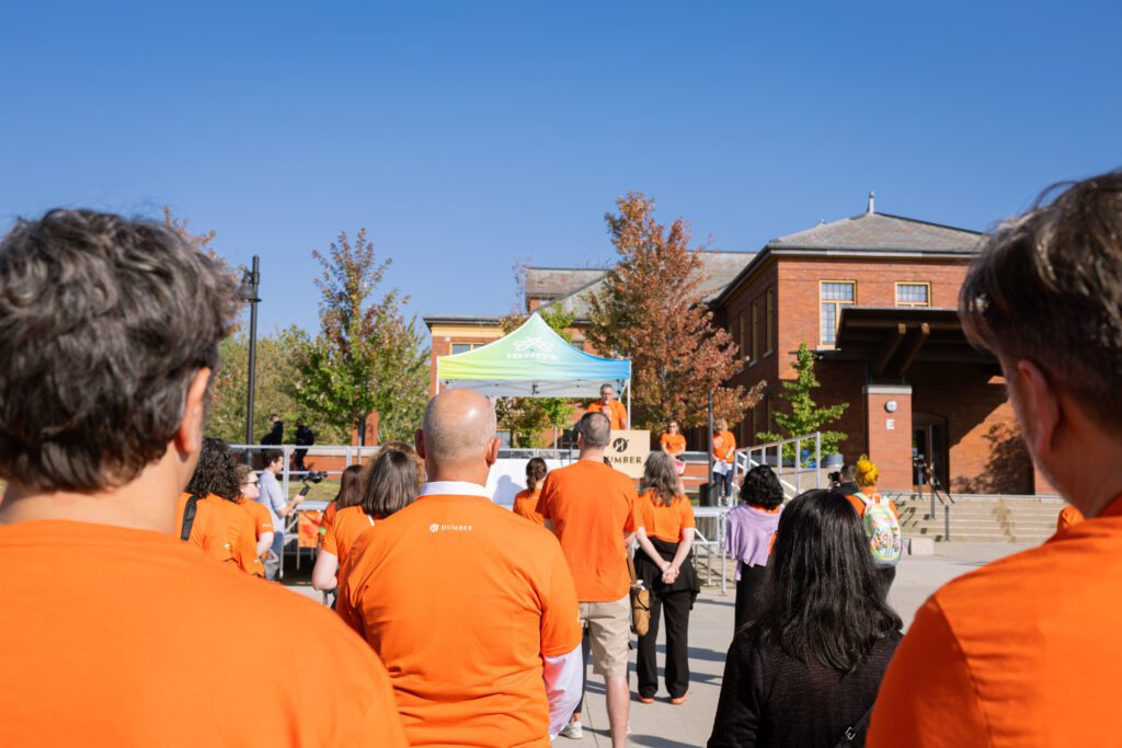 Walking for Reconciliation 2023 at Humber College Lakeshore campus.