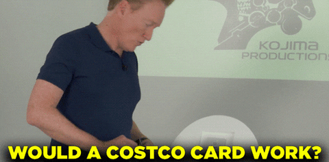A man showing his Costco card