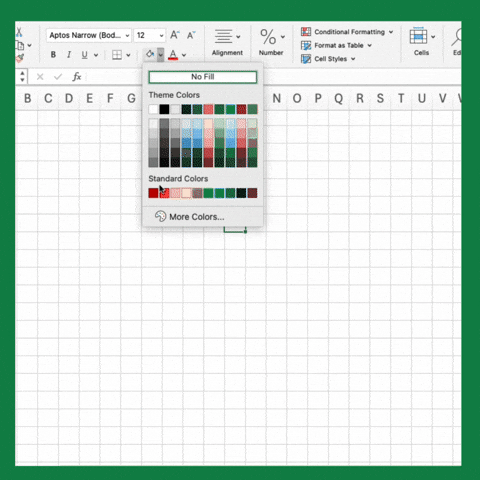 A heart made on Excel