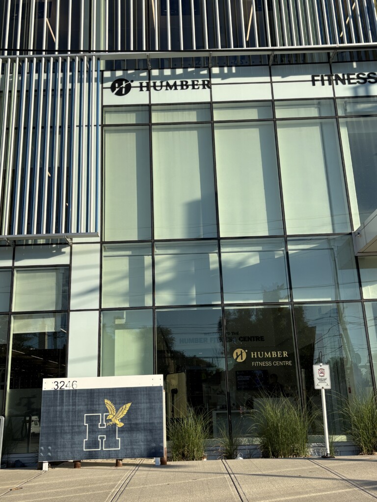 Exterior view of the front of the Humber Lakeshore Fitness Centre 