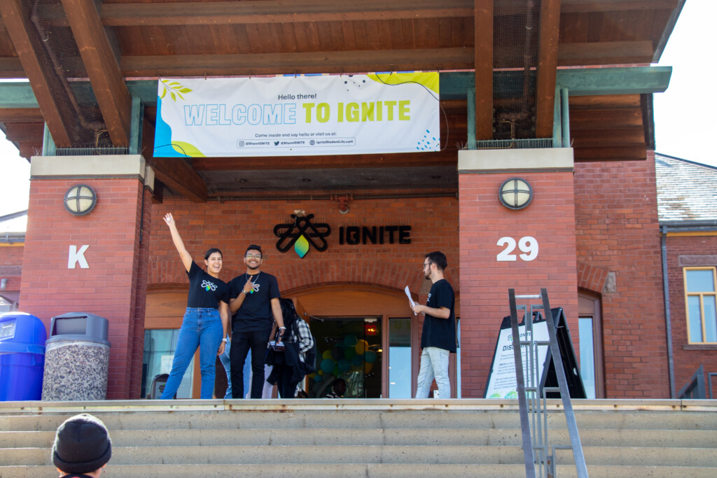 IGNITE staff smiling in front of the Lakeshore K Building 